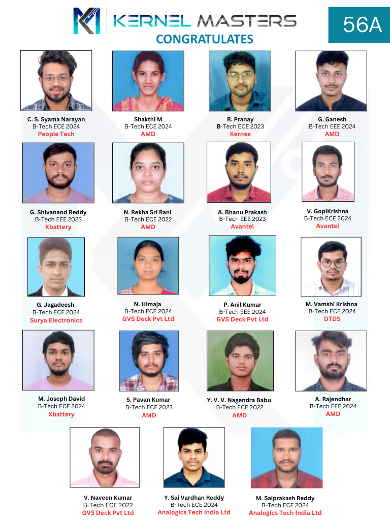 Group of placed students from Kernel Masters in 2024 - 2025