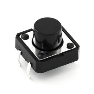 Black Momentary Push Button Switch Normally Open Through-Hole for Arduino and Embedded Systems