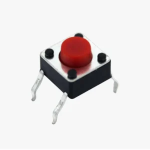 Red Momentary Push Button Switch Normally Open Through-Hole for Arduino and Embedded Systems